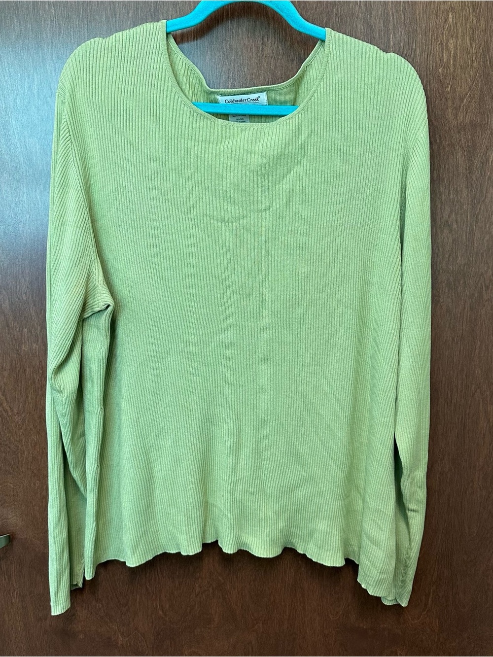 Coldwater Creek ribbed lightweight knit sweater 2X silk cotton round neckline